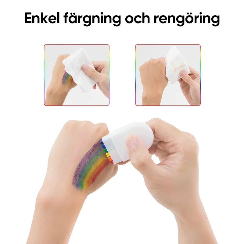 Regnbåge ansikte kroppsfärg