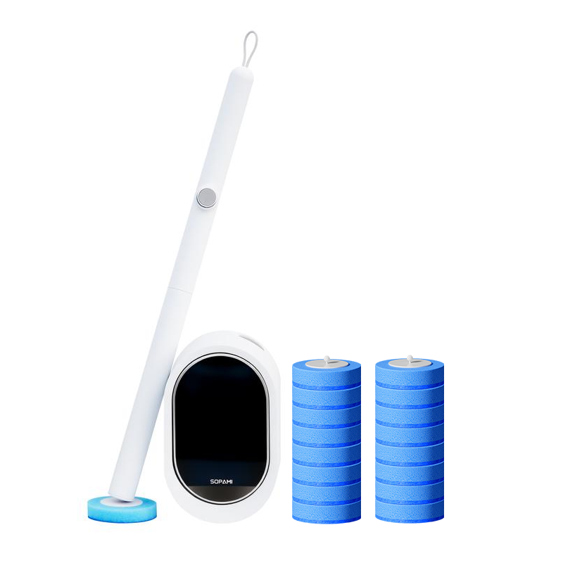 Disposable toilet brush with refills