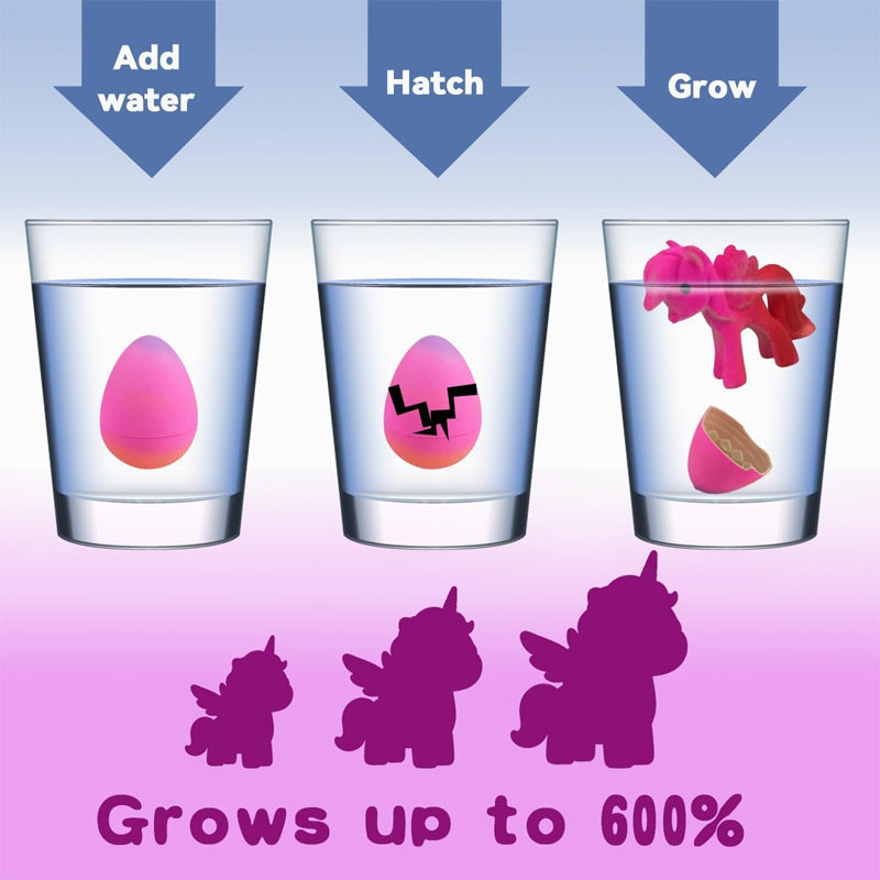 Magical Water-Hatching & Growing Unicorn Surprise Eggs