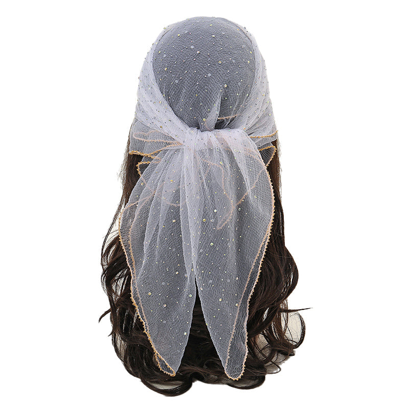 Women's Glitter Decor Head Scarf