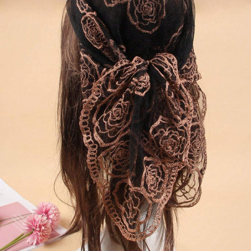 Spring Floral Mesh Scallop Design Bandana