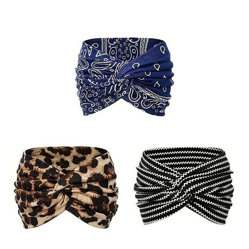 Vintage stijl brede tie-dye haarband