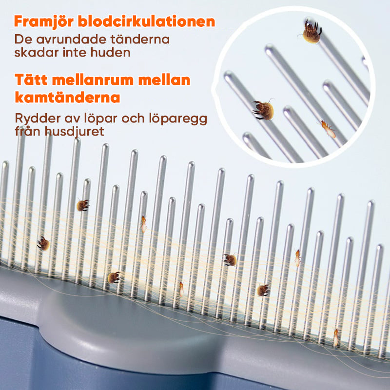 Självrengörande borst för djurvård