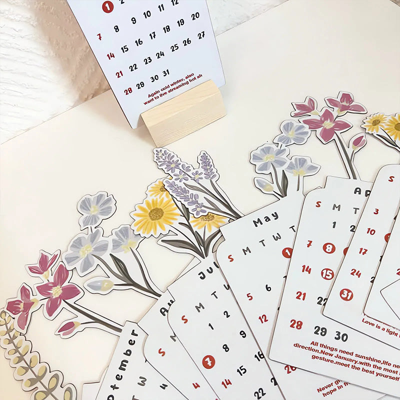 2025 blomma blommor skrivbordskalender