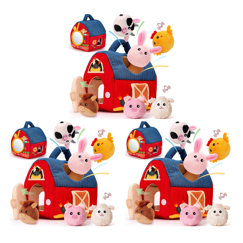 Surprise Barn with Stuffed Farm Animals
