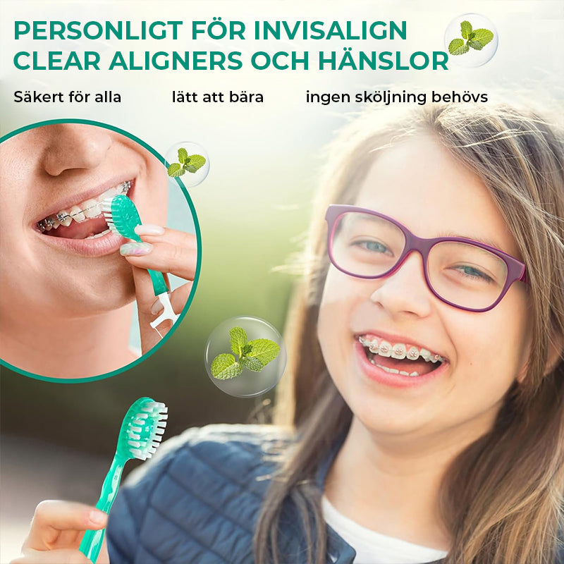 Minitandborste 5 i 1 verktyg (tandkräm + tandtråd + plocka + tungskrapa) Bärbar reseset