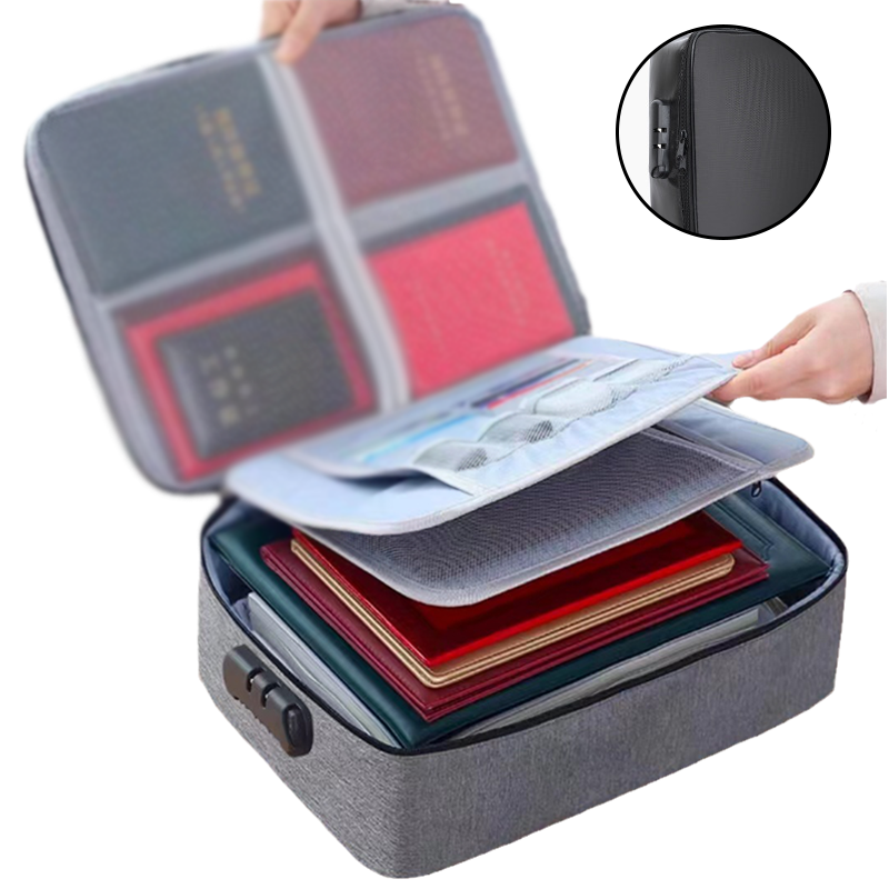 Waterproof And Fireproof Lockable Document Storage Bag