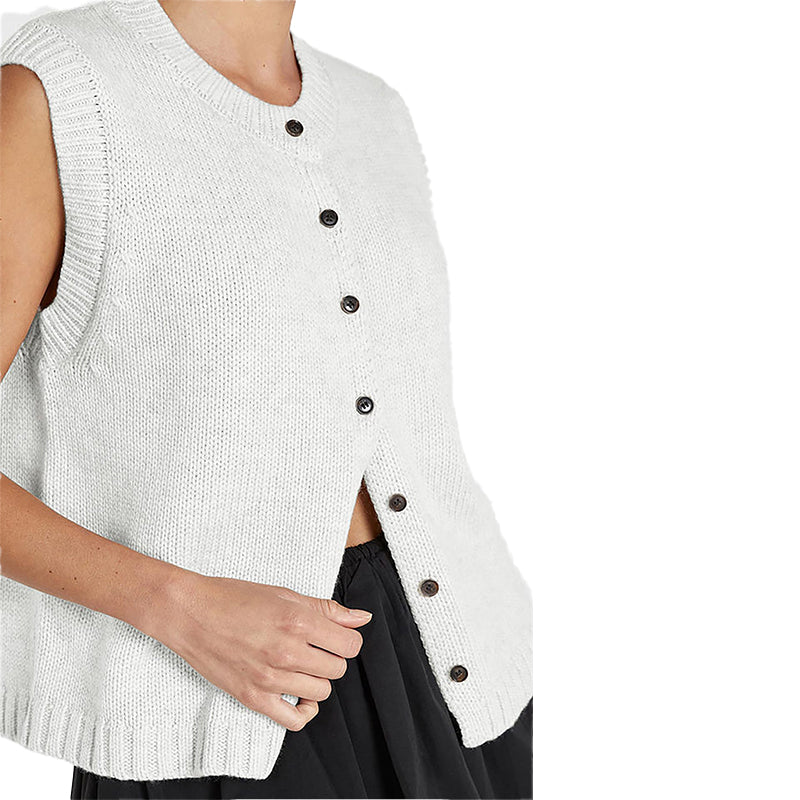 Women's Plain Button Sweater Vest
