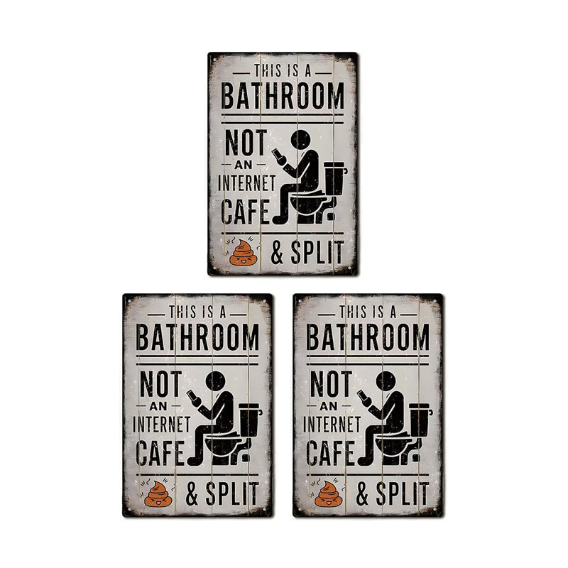 Funny Vintage Metal Bathroom Sign
