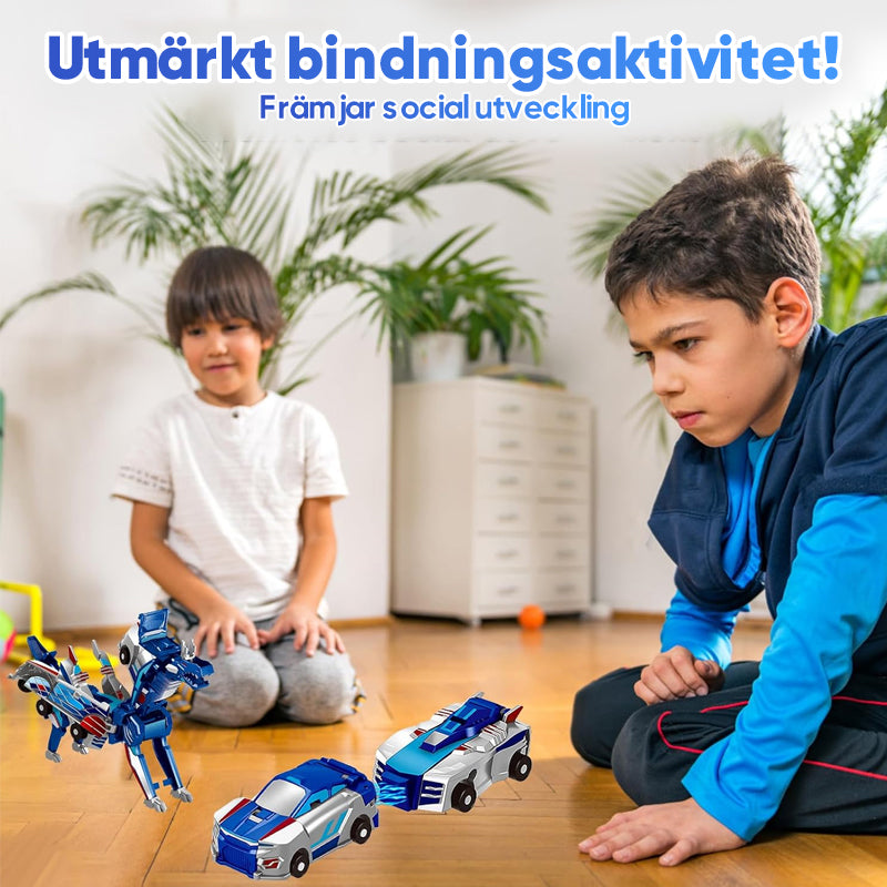 2-i-1 Magnetbil som förvandlas till flygande drake och enhörning
