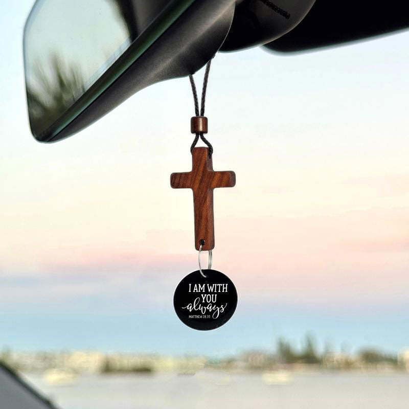 Scripture Cross Car Charm