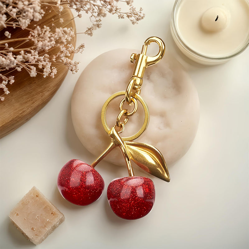 Cute Cherry Design Keychain