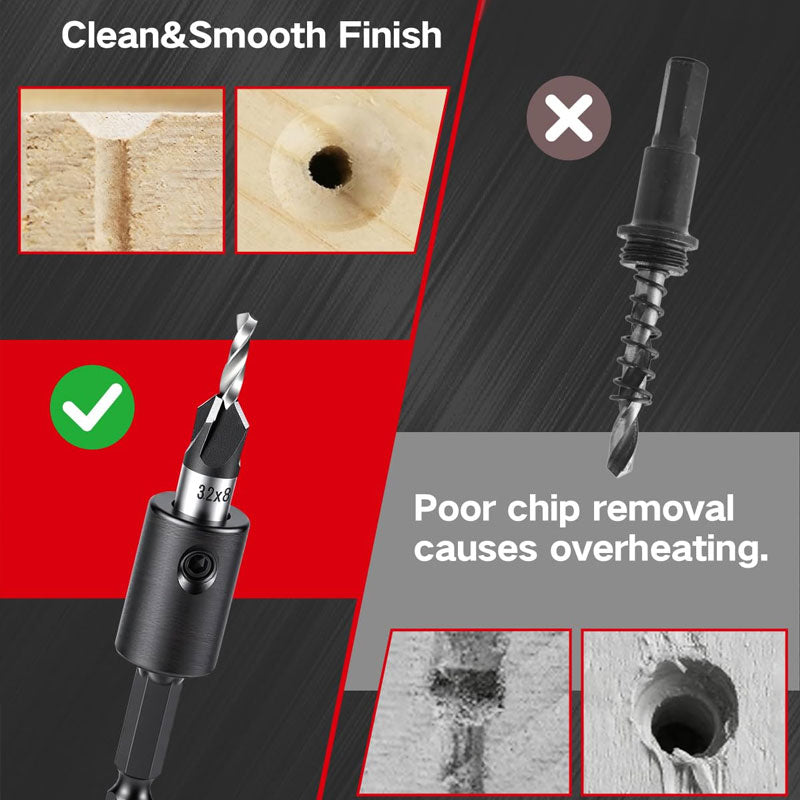 Adjustable Woodworking Countersink Drill Bit Set