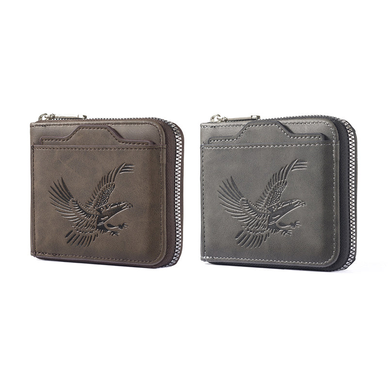 Retro Eagle Embossed Horizontal Men's Wallet