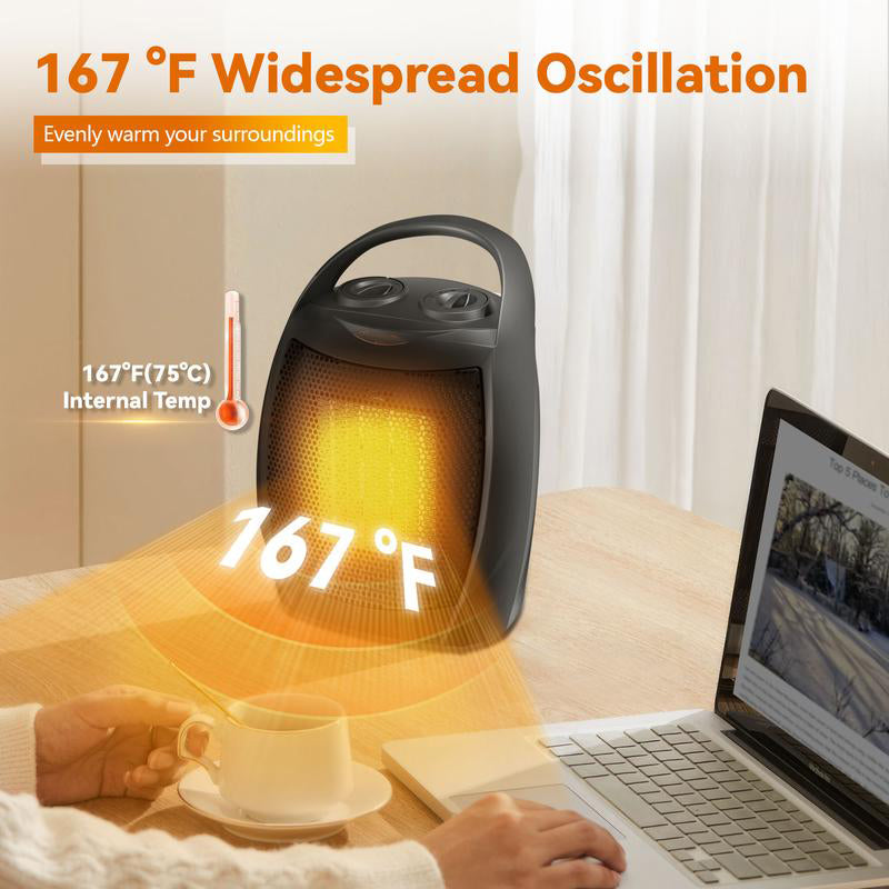 Portable Heaters Fan for Office and Bedroom with Adjustable Thermostat
