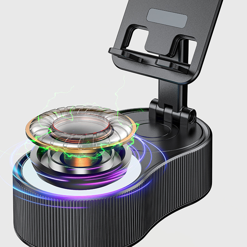 360° Adjustable Phone Stand with Built-in Bluetooth Speaker