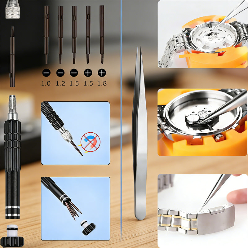 81-Piece Professional Watch Repair & Battery Replacement Tool Kit