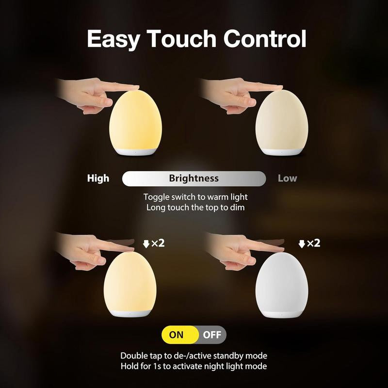 Dino Glow Egg – Soft Silicone Night Light with RGB Colors