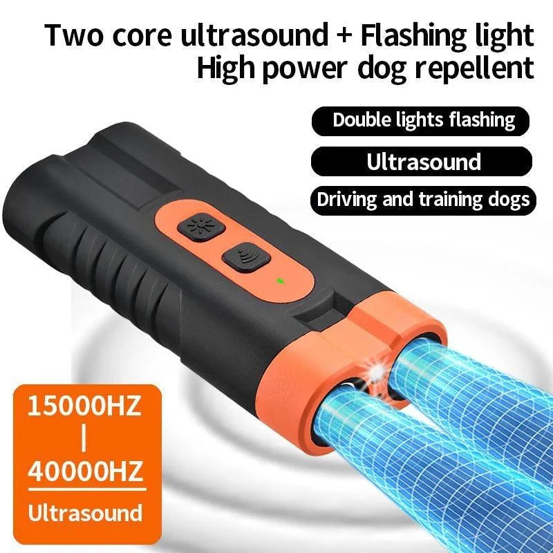 High-power dual-core ultrasonic dog deterrent