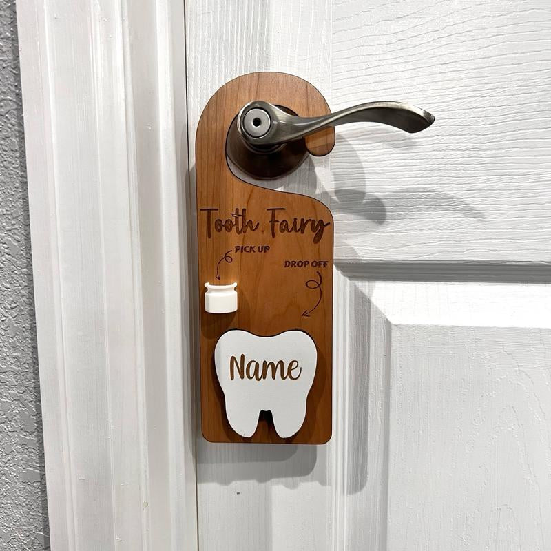 Wooden Tooth Fairy Door Hanger