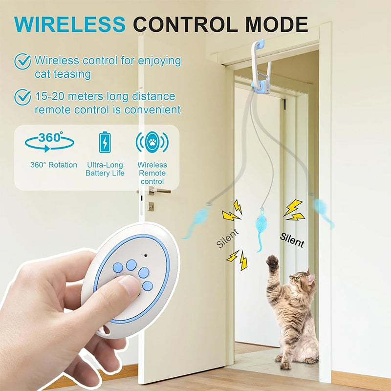 Door-Clip Remote-Controlled Electric Cat Toy