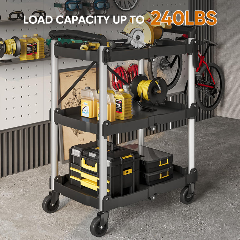3 Tier Foldable Utility Service Cart
