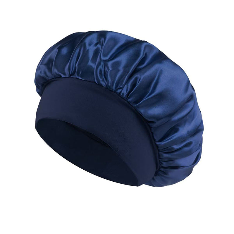 Breathable Silk Satin Sleep Bonnet with Elastic Wide Band