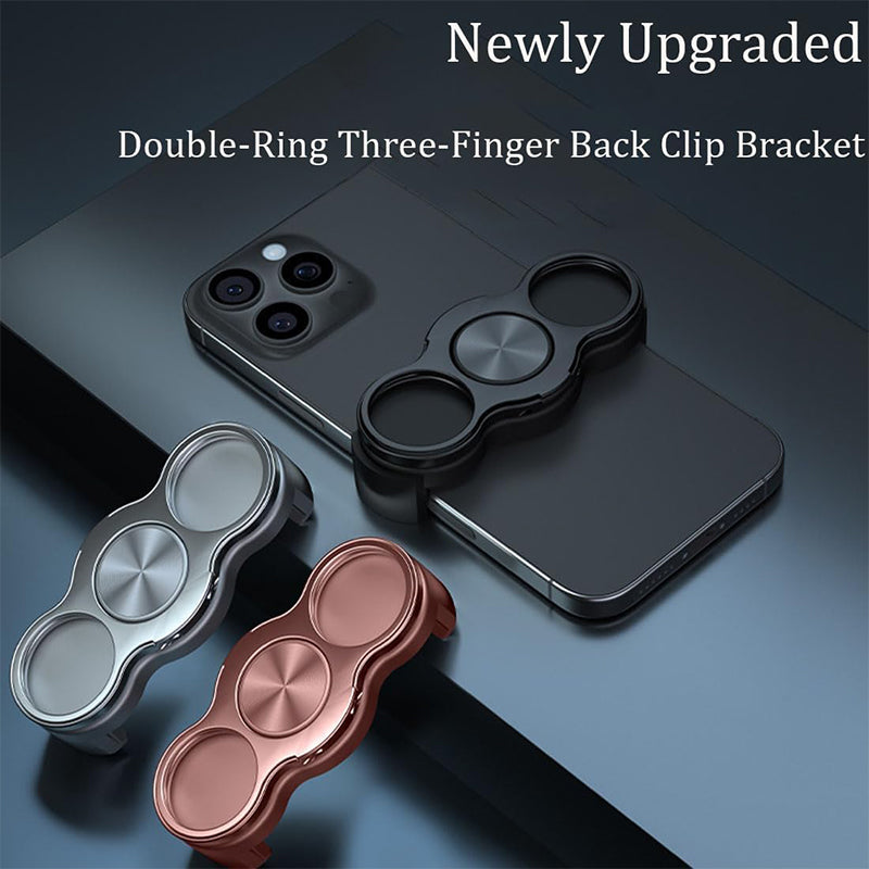 360° Rotatable Dual-Ring Three-Finger Phone Holder