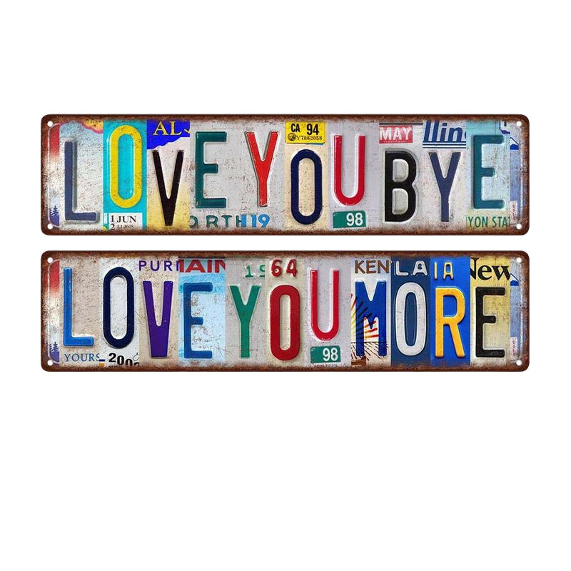 Retro License Plate Style Tin Sign Wall Decor