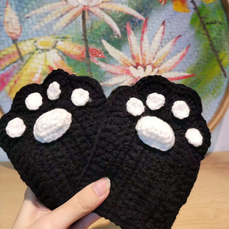 Half Finger Cat Paw Gloves