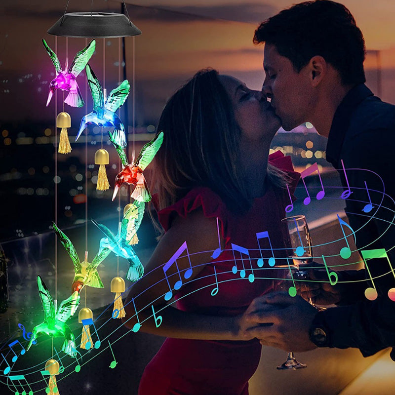 Solar-Powered Hummingbird Wind Chime