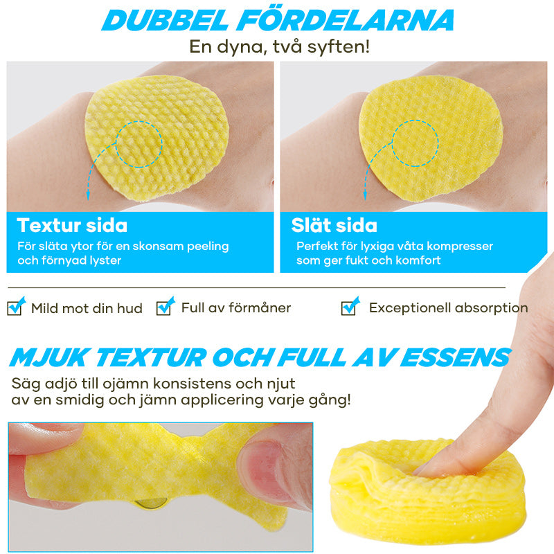 Gurkmeja rengörande exfolierande pads