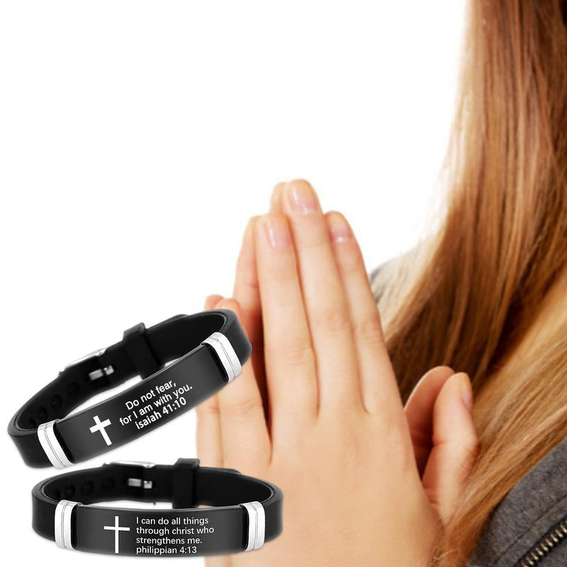 Inspirational Quote Bible Verse Cross Bracelets
