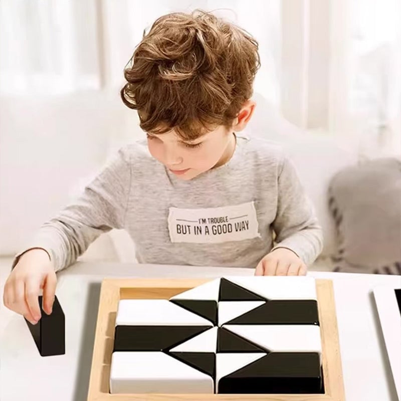 Trä dolda block pussel