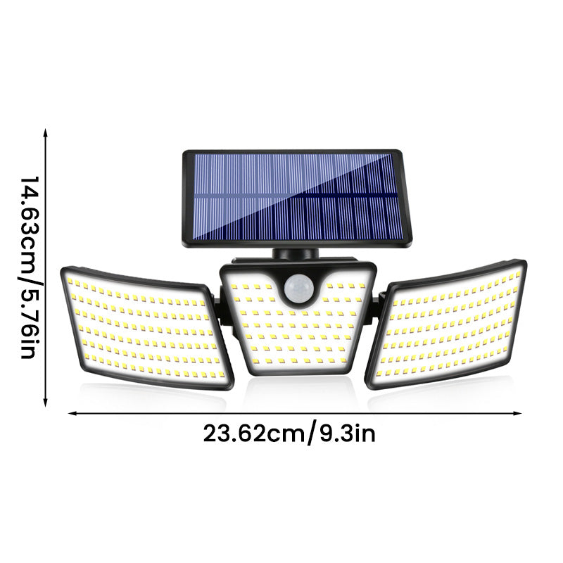 3-Head Solar Motion Sensor Security Light