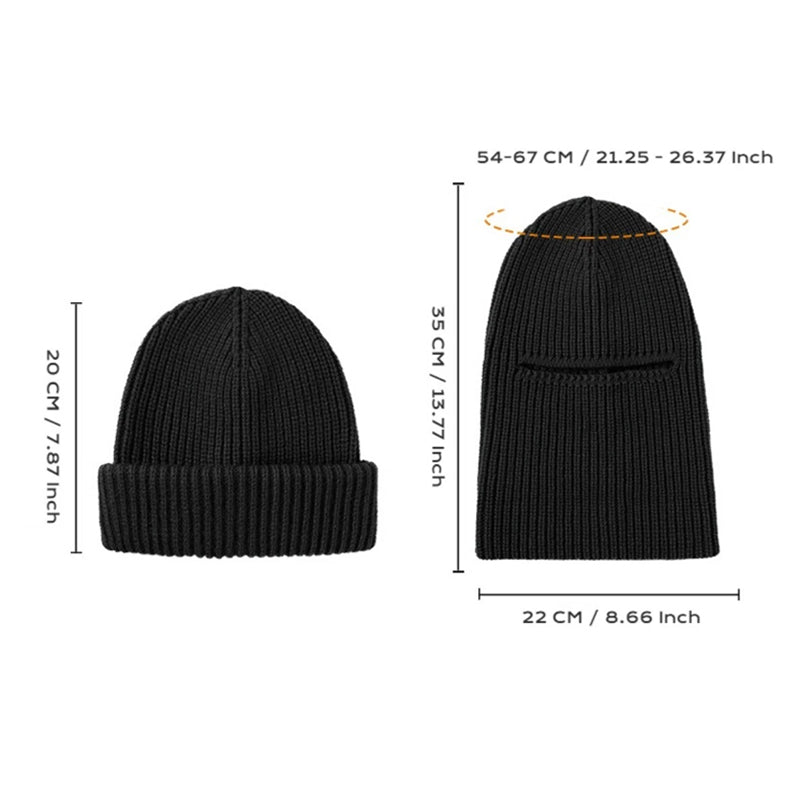 2-in-1 Cold Weather Balaclava & Beanie Hat for Men