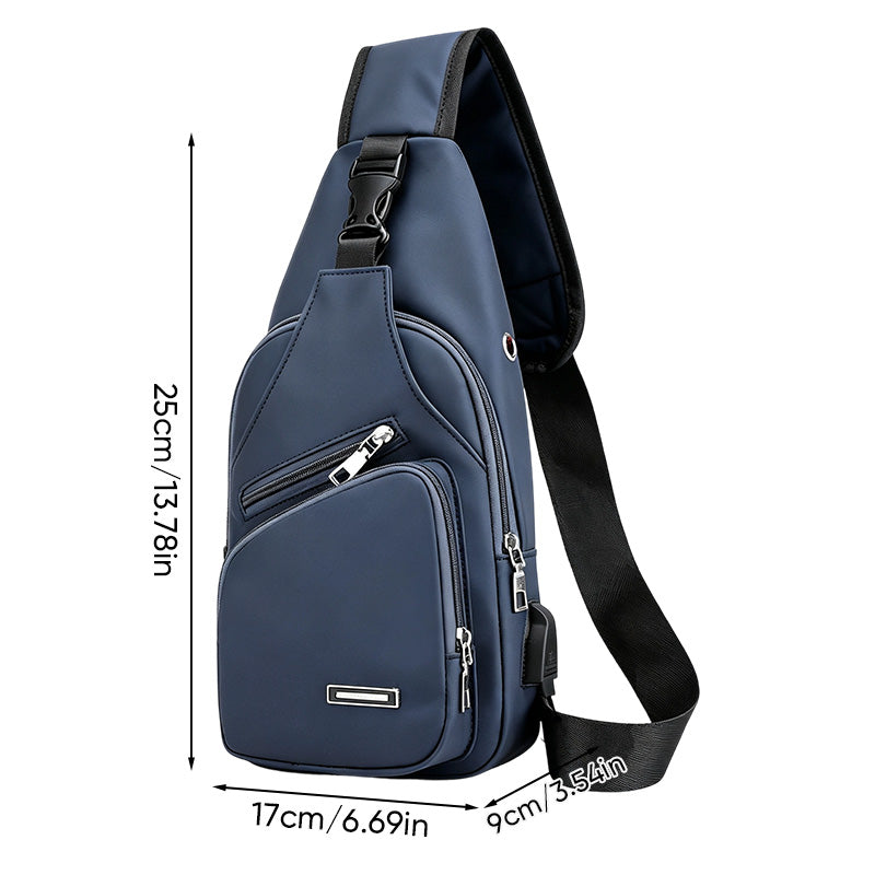 Men's Waterproof Oxford Sling Chest Bag
