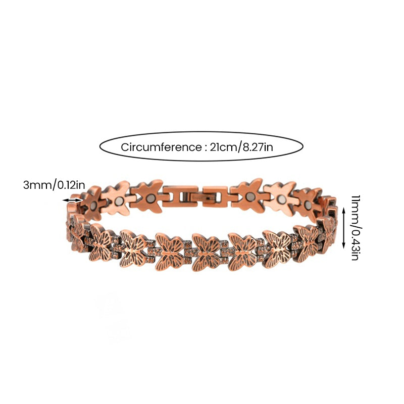 Red Copper Magnetic Butterfly Bracelet