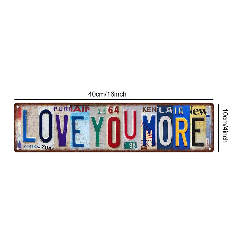 Retro License Plate Style Tin Sign Wall Decor
