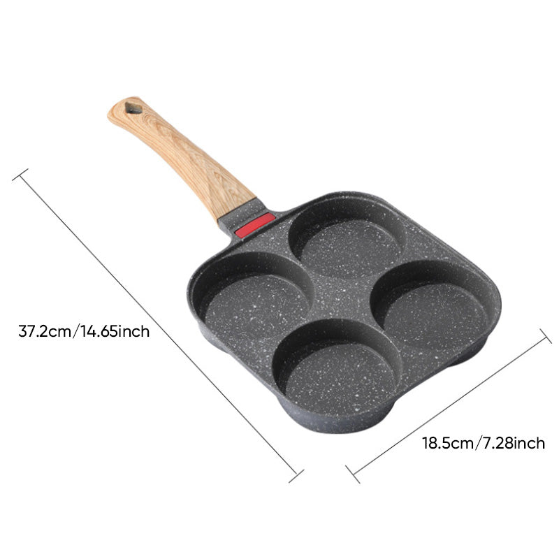 4-Hole Non-Stick Egg Frying Pan with Handle