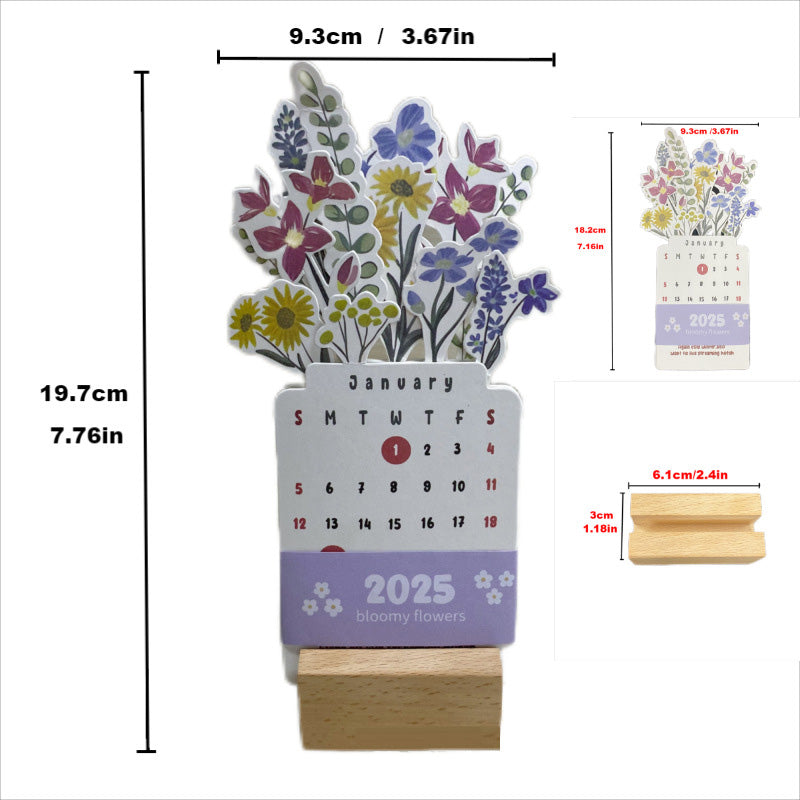2025 blomma blommor skrivbordskalender