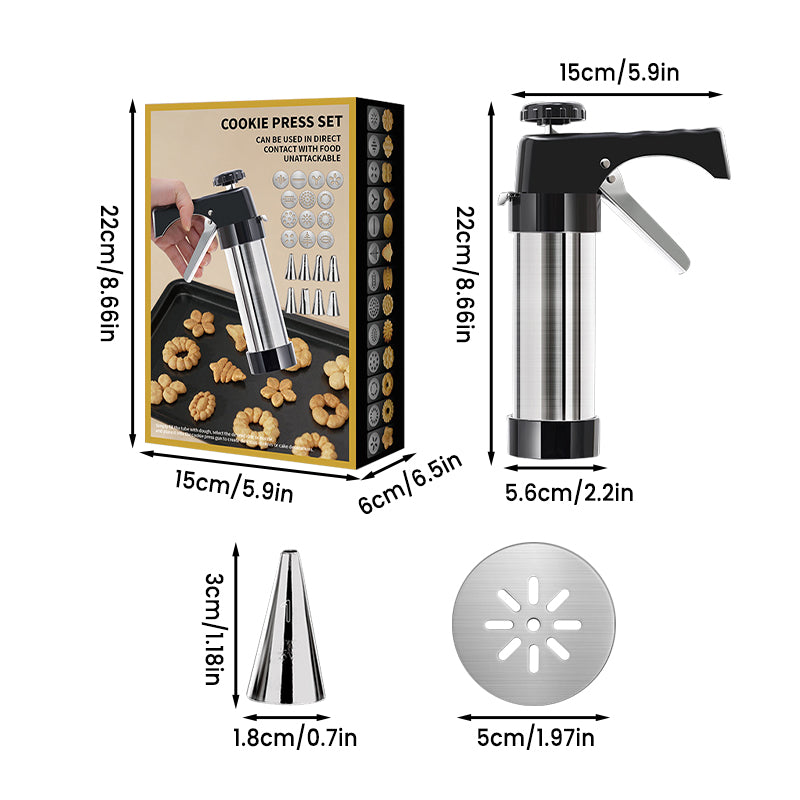 Stainless Steel Cookie Press & Biscuit Maker Set