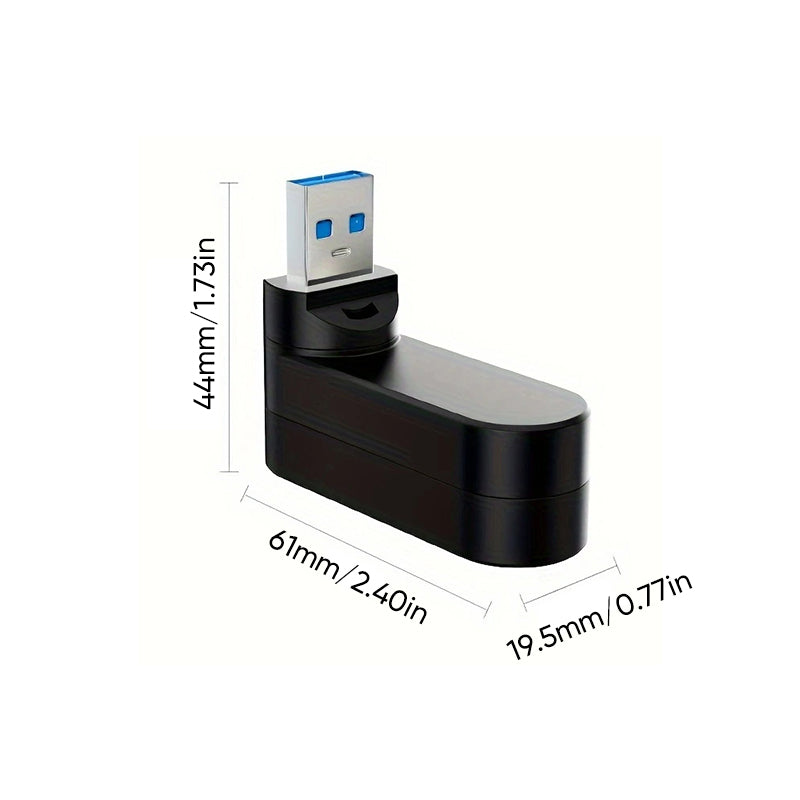 Multifunctional Mini Rotatable 3-port USB Port