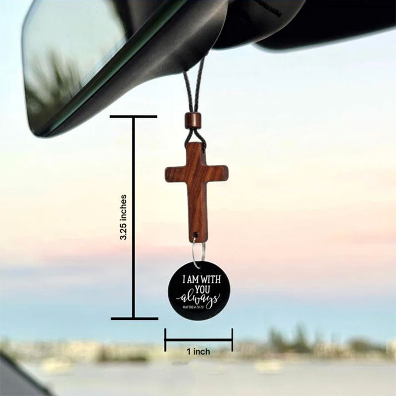 Scripture Cross Car Charm