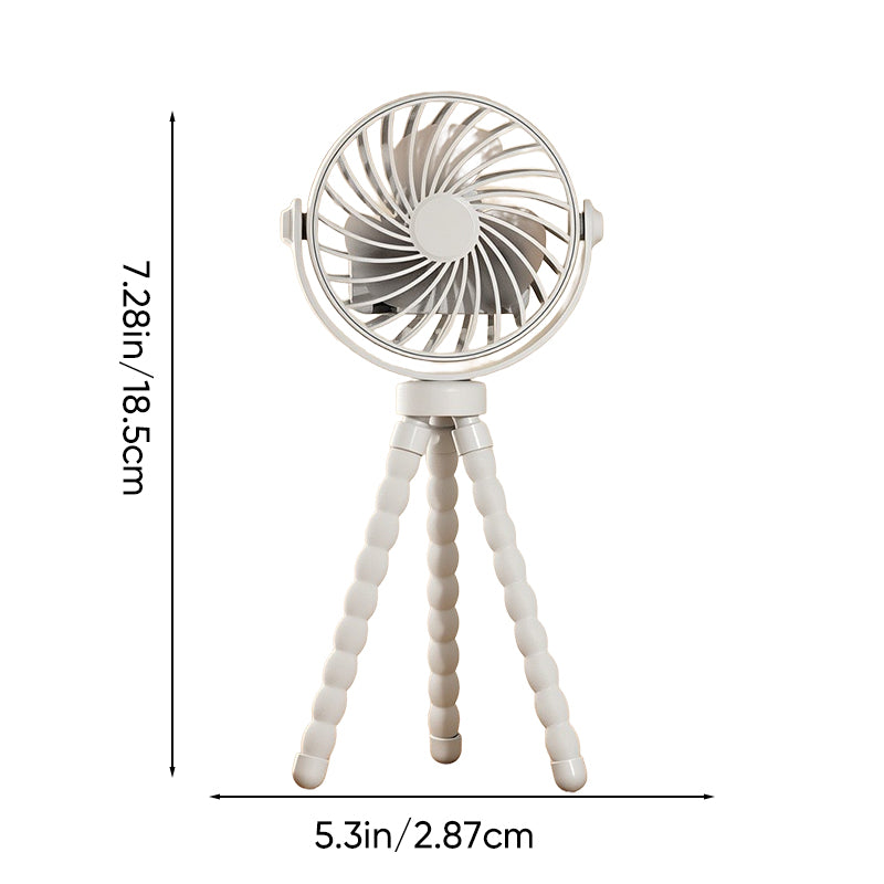 Stroller Hanging USB Rechargeable Octopus Fan with Adjustable Head