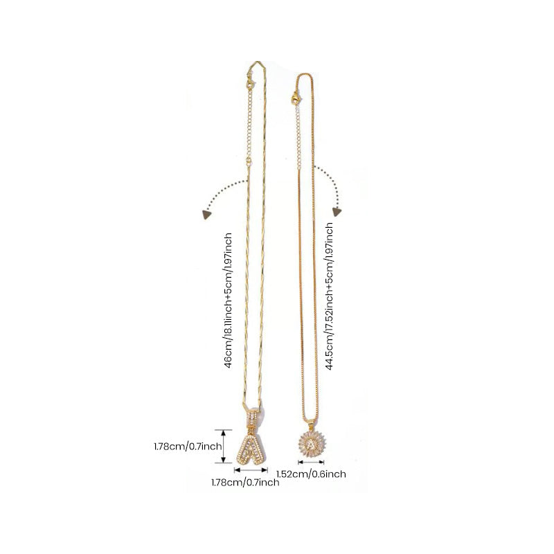 Initial Letter Pendant Necklaces