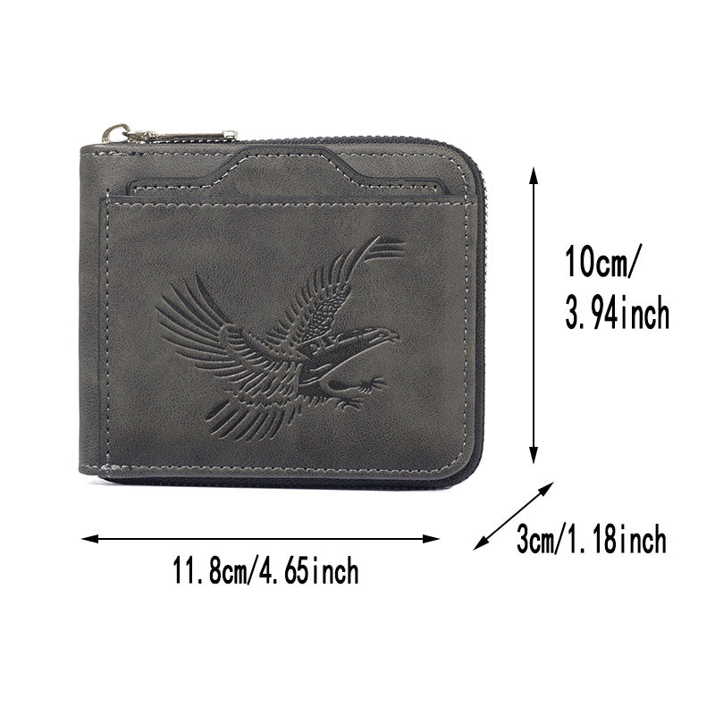 Retro Eagle Embossed Horizontal Men's Wallet