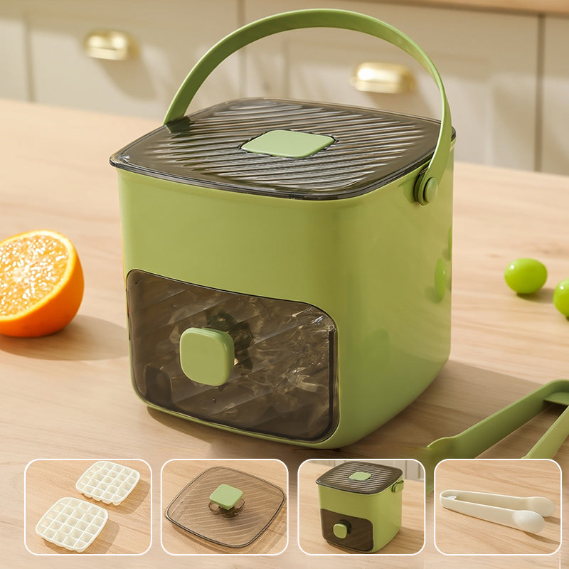 Handled Press-Type Ice Cube Tray (Double-Layer)