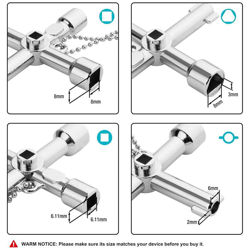 4 Way Sillcock Key with Bit
