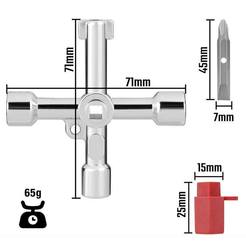 4 Way Sillcock Key with Bit